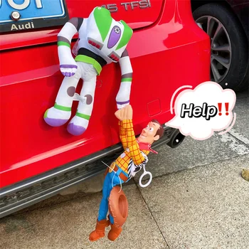 Disney Kawaii Buzz Lightyear Koksnes Automašīnu Piederumi, Automašīnu Ārējie Rotājumi Lelle Transportlīdzekļa Rotaļlietu Stāsts Animācijas Meistars Dāvanas