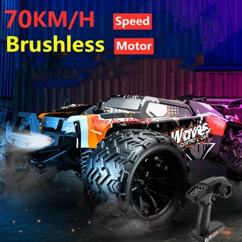 70 KM/H Brushless Sacīkšu Auto Profesionālās Liela Izmēra 2.4 GHz 1:14 visurgājējs ātrgaitas Auto Tuksnesī Pull Off-road Drift Transportlīdzekļa ca