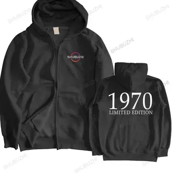 Vīrieši streetwear pavisam mīksti kapuci jaka 1970 Limited Edition Smieklīgi 51th Dzimšanas diena Grafikas jaunu ieradās mētelis, vīriešu kokvilnas pelēkā vārna