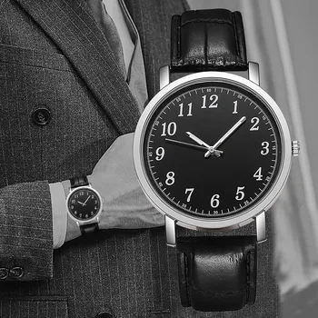Minimālisma Dizains, Biznesa Vīriešu Kvarca Skatīties Kārtas Skalu Brūnas Ādas Pulkstenis Gadījuma Elegants Sakausējuma Wristwatche Relogio Masculino