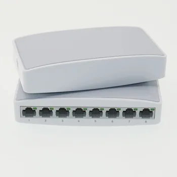 8) Ostas neapsaimniekotu 10/100M Ethernet drošības slēdzis 8*10/100Base-TX RJ45 porti, Tīkla Protokols IEEE802.3x ethernet slēdži 5V