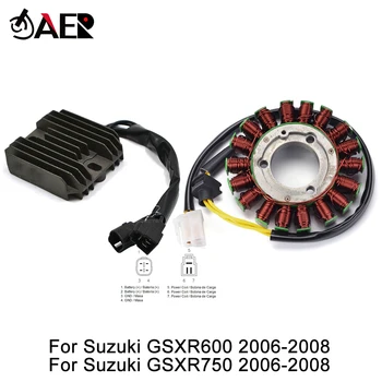 Ģeneratora Statora Spole + Sprieguma Regulators Taisngriezis par Suzuki GSXR600 GSXR750 GSX-R600 GSX-R750 GSX R600 R750 2006 2007 2008