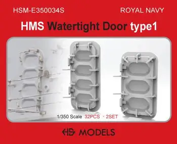 HS-MODELIS E350034S 1/350 Mēroga HMS Ūdensnecaurlaidīgo Durvju type1