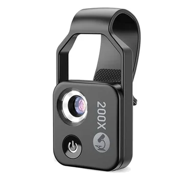 200X Mobilo Telefonu Mikroskopu Piederumu ar CPL Objektīvs, Pārnēsājams Mini Digitālais Mikroskops ar LED Gaismas/Universal Klipu