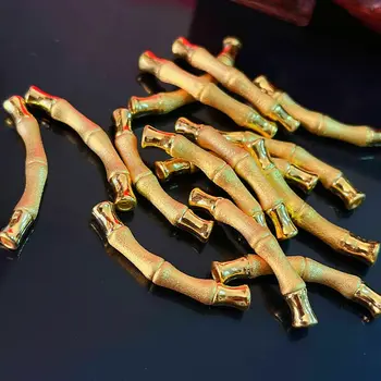 1gb Nekustamā 24K Dzeltena Zelta Kulons 3D Grūti Zelta Bambusa Festivāls Loka Caurule DIY Padarīt Aproces, Tikai Kulons