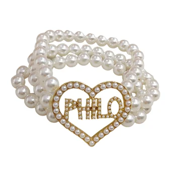 brālība Trīs līmeņu pērle PHILO grieķijas sirds formas burtu aproce logo emblēma dāvanu