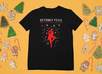 Jethro Tull band Ziemassvētku T-krekls Melns Kokvilnas Visi Izmēri S-5Xl JJ3153