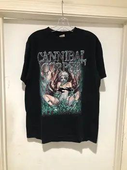 Vintage 2002 Kanibālu Līķi Tārps Invadētajiem T-Krekls L Black Death Metāla Rīcībā