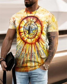 Svētais Putns Jēzus Krusta Print T-Krekls Apģērbu Ielu Ikdienas Īsām Piedurknēm Topi Vasaras Karstā Pārdošanas Vintage T-Krekli