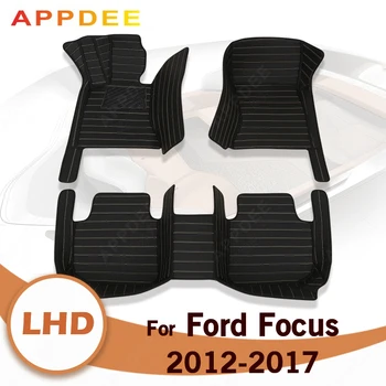Automašīnas Grīdas Paklāji Ford Focus 2012 2013 2014 2015 2016 2017 Pasūtījuma Auto Pēdu Spilventiņi Auto Paklāju Segumu Interjera Aksesuāri