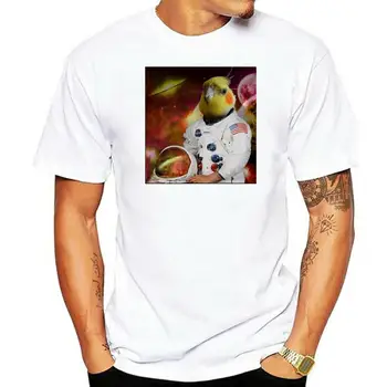 Vīriešu t-krekls astronauts cockatiel tshirt Sieviešu t krekls