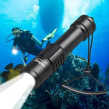 Zemūdens Niršanas Gaismas 1000 Lumeni Kompakts Niršanas Lukturīti IP68 Ūdensnecaurlaidīga Nakts Niršanas Lāpu Zemūdens Niršanas Lukturi ar Rotācijas Swit