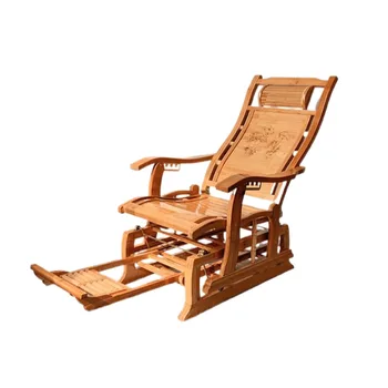 Mūsdienu Bambusa šūpuļkrēsls Pieaugušo Planieris Šūpuļzirgs Dabas Bambusa Mēbeles, Iekštelpu Dzīvojamā Istaba Krēsls Krēslā Recliners Veciem