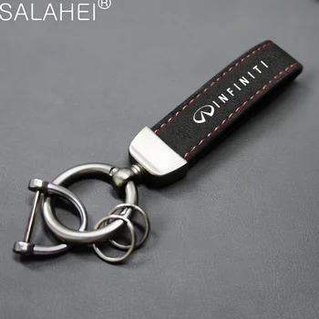 Cinka Sakausējuma Auto Logo Keychain Metāla Keyring Zamšādas Atslēgu Ķēdes, Infiniti Q50L QX60 QX50 QX55 Q70 FX Q60 ESQ G Q Iedvesmu LE QX