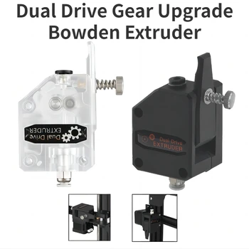 Caurspīdīga Melna BMG Dual Drive Gear Uzlabot Bowden Tiešs Klons Presēt uz 3D Printeri MK8 V6 CR10 1,75 mm TPU/TPE Elastīga