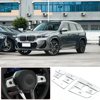 BMW X1 U11 2023+ Alumīnija sakausējums, sudraba car styling automašīnas stūres rata pogas, uzlīmes, auto interjera aksesuāri 9Pcs