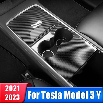 ABS Oglekļa Šķiedras Auto Centrālā Vadības Paneļa Vāku Apdare Aizsargs Uzlīme Par Tesla Model 3 Y 2021 2022 2023 2024 Piederumi