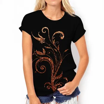 2023 Jaunu Modes Plus Lieluma Gadījuma Abstraktu Ziedu 3D Drukas Džemperi T-krekls ar Īsām Piedurknēm Top Vasarā Meitenes Iela Kleita T-krekls