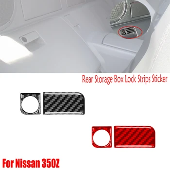 Priekš Nissan 350Z 2003. līdz 2009. Nekustamā Oglekļa Šķiedras Auto Aksesuāri, Interjera Detaļas, Aizmugures Rindā Uzglabāšanas Kaste Bloķēšanas Lentes Apdare Vāka Uzlīme