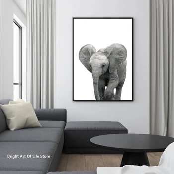 Baby Elephant Plakātu Drukas Ziloņu Mazulis safari Meža Džungļos, Dzīvnieku Izdrukas Pirmsskolas Dzīvniekiem, Sienu Mākslas Mežu Bērnu Istabas Interjers