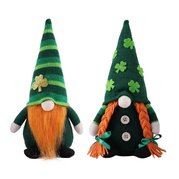 Patrika Dienu Gnome Plīša Elf Rotājumi Kungs un Kundze Zaļā Skandināvijas Tomte M6CE