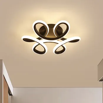 LED Līnijas Griestu Gaismas Mūsdienu Ķīniešu Mezgls Melna Balta Zelta Dekoratīvās Lampas Eju viesistaba, Guļamistaba, Veranda Iekštelpu Aprīkojums