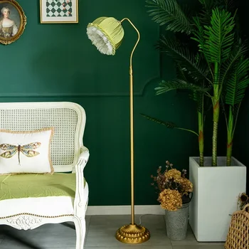 Zaļā Franču Retro Grīdas Lampas Guļamistabas Augstas Kvalitātes Krēms Stilu Eiropas Stila Vidū-Senā Dzīvojamā Istaba Dīvāns Lampas