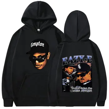 90.gados Reperis Eazy E Hoodies Vīriešu Apģērbu Modes Hip Hop Vintage Kapuci sporta Krekli Gothic Apģērbu ar garām Piedurknēm pelēkā vārna Streetwear
