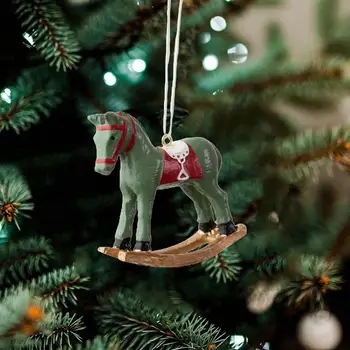 Svina-bezmaksas Vintage Ziemassvētku Rotājumi, Burvīgs 3d Multiplikācijas filmu Zirgu Sveķu Rotājumu uz Ziemassvētku Eglītes, Svētku par Priecīgus lai Mantel