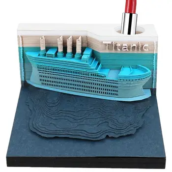 3D Atmiņa piezīmju blociņu Kuģa Formas Memo 3D Mākslas Akumulatora Barošanu Svētku Dāvanu Galda Rotājumu Reāli Skolām Pētījums Istabas Kopmītnēs
