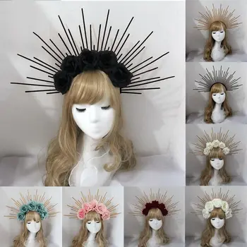 Sievietes, Meitene Roku darbs Vintage DIY Vainagu Materiālu Komplekti Saules Dieviete Cepures Kāzu Headpiece Gothic Lolita Tiara