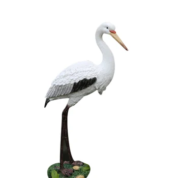 Āra Pastorālo Sveķu Baltā Gārņa Putnu Ornamenti, Rockery Zivju Dīķis Apdare Pagalma Simulācijas Dzīvnieku Statujas Amatniecības Piederumi