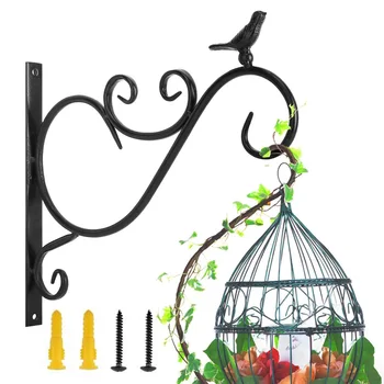 Eiropas Stila Balkonu Augu Puķu Pods Dzelzs Āķi Turētāju Var Piestiprināt Pie Sienas Karājas Grozā Dārza Dekorēšana Retro Putnu Pakārtotā Pakaramais