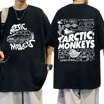 Rock Arctic Monkeys 2023 Tour Mūzikas Tracklist Drukāt, T Krekli, Vīriešu, Sieviešu Hip Hop Retro Modes Kokvilnas Lielgabarīta T-krekls Streetwear