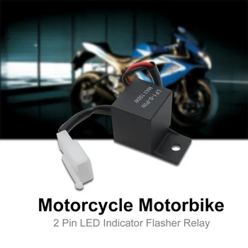 2 Pins Motociklu, Velosipēdu Pagrieziena Signāla Indikators Zibspuldzes LED Lampas Gaismas Flasher Relejs
