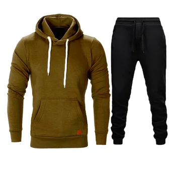 Vīriešu Tracksuit Sweatsuit Skriešanas Tērps Kapuci Vienkāršu Aukliņu, 2 Gabals Sporta un Āra Sporta Streetwear