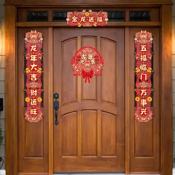Portatīvo Ķīniešu Jaunais Gads Apdare Pantiņš Profesionālās Ķīnas Pavasara Svētki Couplets Universālā Gadu Dragon Banner