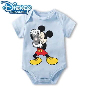 Bērnu Apģērbu Bodysuit par Jaundzimušā bērna Jumpsuit Zēni Meitenes Disney Mickey Mouse Īsām Piedurknēm Romper Onesies 0 Līdz 12 Mēnešiem