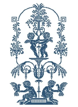 Augstākās Kokvilnas BEZMAKSAS Piegāde augstākās Kvalitātes populārs, skaitot cross stitch komplekts eņģelis eņģeļi siluets zēns un putnu