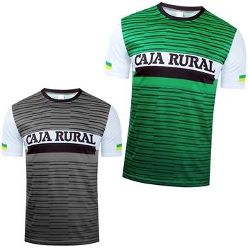 Zaļā Ātri Sausas Trianning T 2024. gadam CAJA RURAL Riteņbraukšana Jersey Vīrieši Sievietes Vasaras Team Pro Sporta Darbojas T-krekls