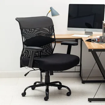 Biroja krēsls, dators, krēsls, ergonomisku masāža ritošā rotējoša krēsla ar jostasvietas atbalstu un roku balstiem, regulējams augstums,melns