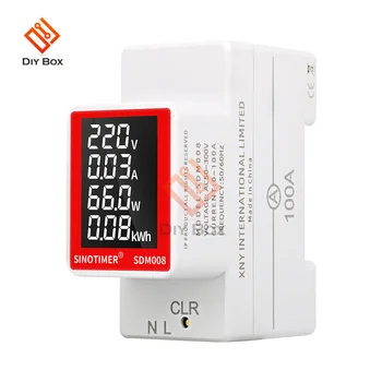 Din Sliedes Elektroenerģijas Digitālo Skaitītāju Jaudu, Enerģijas Voltmetrs Ammeter Watt kWh Reset Elektroenerģijas Patēriņš Wattmeter Monitor AC 50V~300V