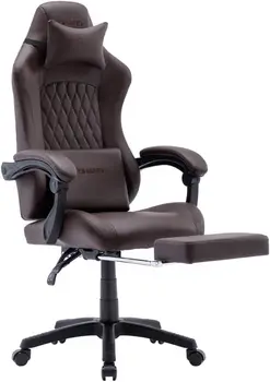 OHAHO Spēļu Krēsla, Datora Krēsls ar Kāju balsts un Jostasvietas Atbalstu, Augstuma Regulēšana Spēle Krēsls ar 360° Pagriežams Sēdeklis
